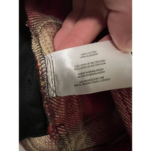 Orvis Heavyweight Flannel Shirt Jacket Mens L Red Plaid Shacket 100% Cotton - Picture 4 of 5